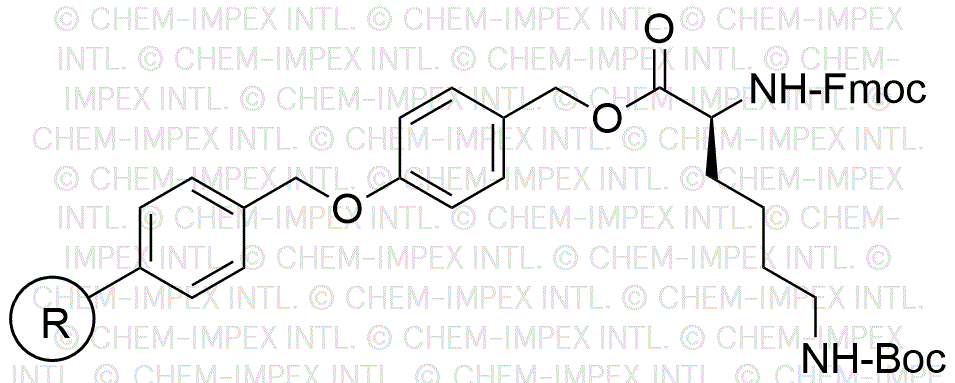 Nα-Fmoc-Nε-Boc-L-lysine 4-alkoxybenzyl alcohol resin (0.3-0.8 meq/g, 100-200 mesh)