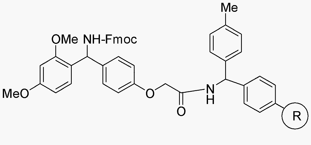 Résine Fmoc-2,4-diméthoxy-4'-(carboxyméthyloxy)benzhydrylamine