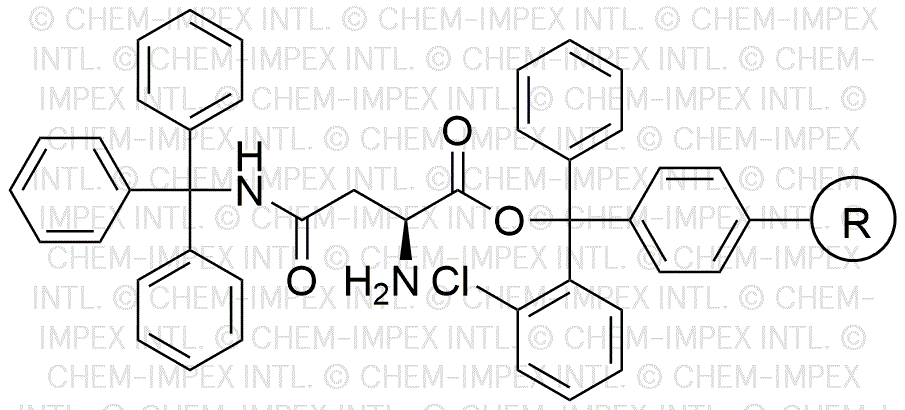 Resina de Nγ-tritil-L-asparagina-2-clorotritilo (0,3 - 0,9 meq/g, malla 200 - 400)