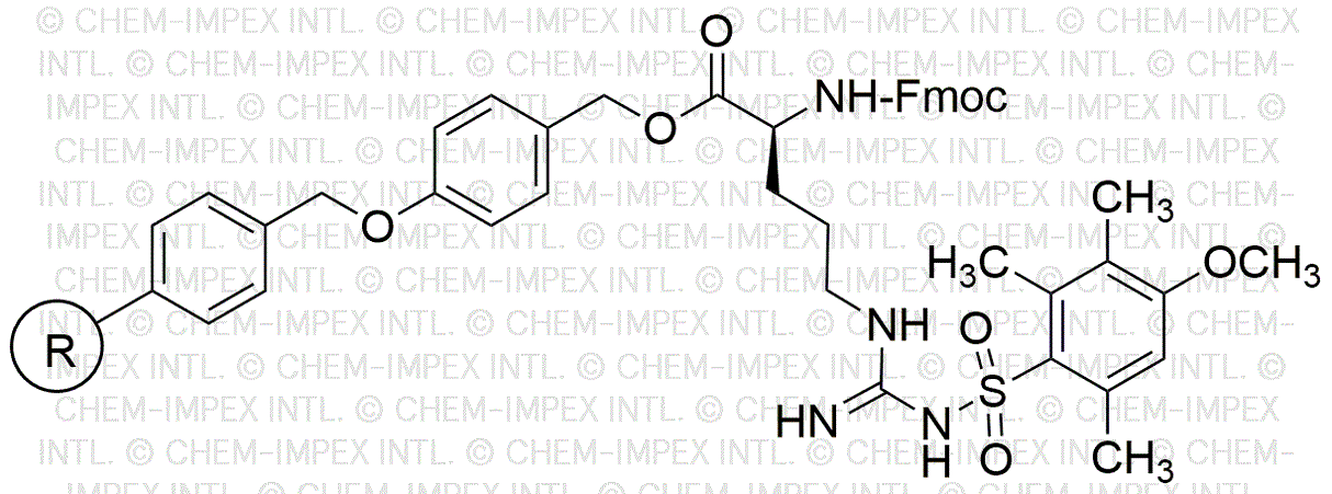 Nα-Fmoc-Nω-(4-methoxy-2,3,6-trimethylbenzenesulfonyl)-L-arginine 4-alkoxybenzyl alcohol resin