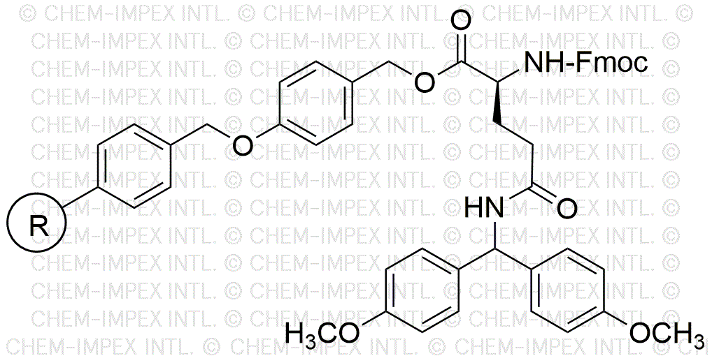Nα-Fmoc-Nδ-4,4'-dimethoxybenzhydryl-L-glutamine 4-alkoxybenzyl alcohol resin