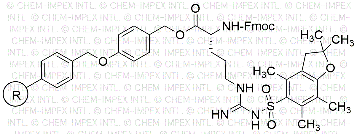 Nα-Fmoc-Nω-(2,2,4,6,7-pentamethyldihydrobenzofuran-5-sulfonyl)-D-arginine 4-alkoxybenzyl alcohol resin
