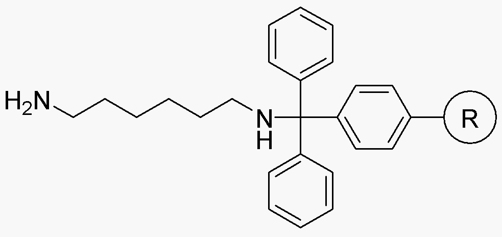 N-tritil-hexametilendiamina, ligada a polímero (0,3-0,8 meq/g, malla 200-400)