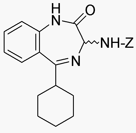 Z-(R,S)-3-amino-5-cyclohexyl-2-oxo-1,4-benzodiazepine