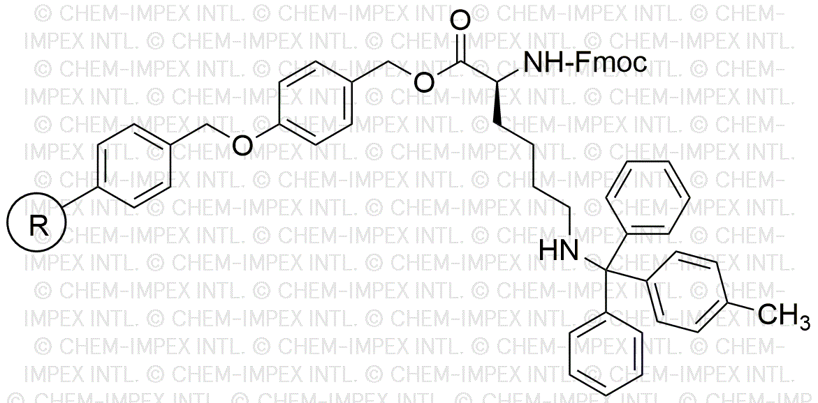 Nα-Fmoc-Nε-4-methyltrityl-L-lysine 4-alkoxybenzyl alcohol resin (0.3 - 0.8 meq/g, 200 - 400 mesh)