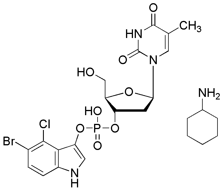 5-Bromo-4-chloro-3-indoxyl thymidine-3'-phosphate, cyclohexylammonium salt