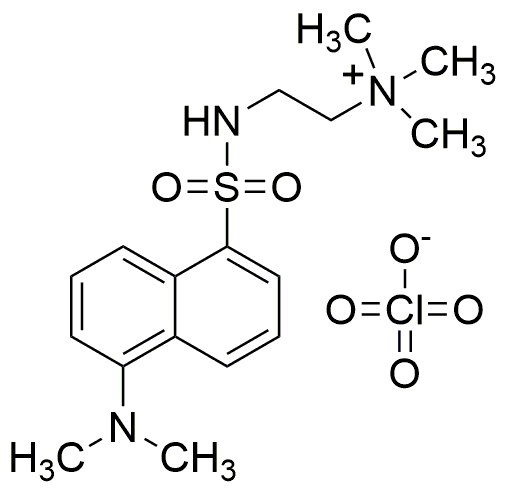 (Dansylaminoethyl)­tri­methyl­ammonium perchlorate