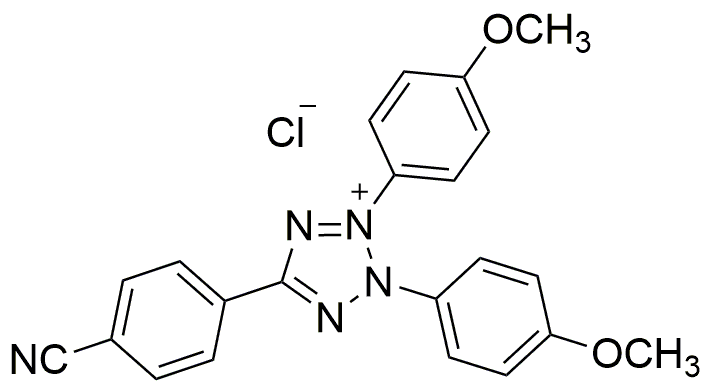 2,3-Bis(4-methoxyphenyl)-5-(4-cyanophenyl)tetrazolium chloride