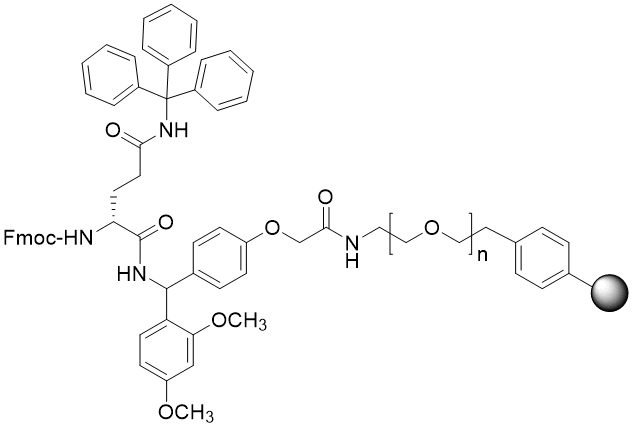 Fmoc-D-Gln(Trt) TentaGel S RAM resin (0.16 - 0.26 mmol/g, 90 mm mesh)