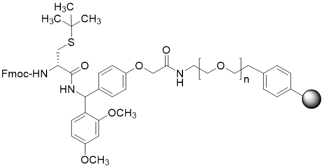 Fmoc-D-Cys(tBu) TentaGel S RAM resin (0.16 - 0.26 mmol/g, 90 mm mesh)