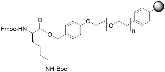 Fmoc-D-Lys(Boc) TentaGel S PHB resin (0.16 - 0.26 mmol/g, 90 mm mesh)