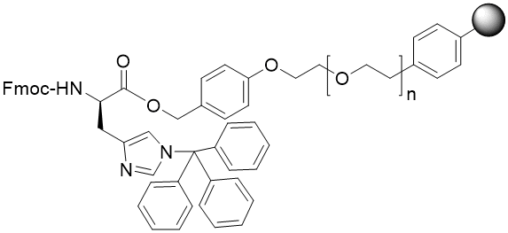 Fmoc-D-His(Trt) TentaGel S PHB resin (0.16 - 0.26 mmol/g, 90 mm mesh)