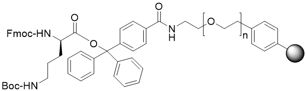 Fmoc-D-Orn(Boc) TentaGel S TRT resin (0.15 - 0.25 mmol/g, 90 mm mesh)