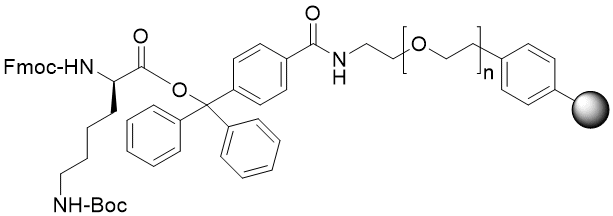 Fmoc-D-Lys(Boc) TentaGel S TRT resin (0.15 - 0.25 mmol/g, 90 mm mesh)