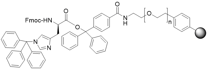 Fmoc-D-His(Trt) TentaGel S TRT resin (0.15 - 0.25 mmol/g, 90 mm mesh)