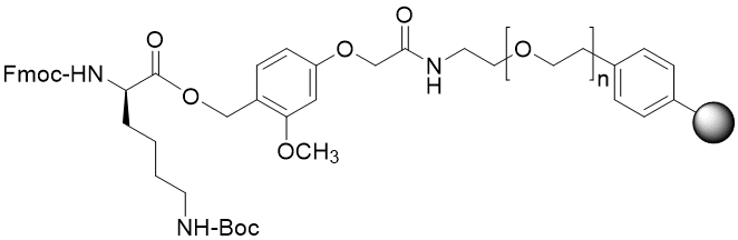 Fmoc-D-Lys(Boc) TentaGel S AC resin (0.16 - 0.26 mmol/g, 90 mm mesh)