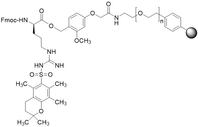 Fmoc-D-Arg(Pmc) TentaGel S AC resin (0.16 - 0.26 mmol/g, 90 mm mesh)