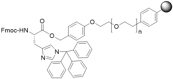 Fmoc-His(Trt) TentaGel S PHB resin (0.16 - 0.26 mmol/g, 90 mm mesh)