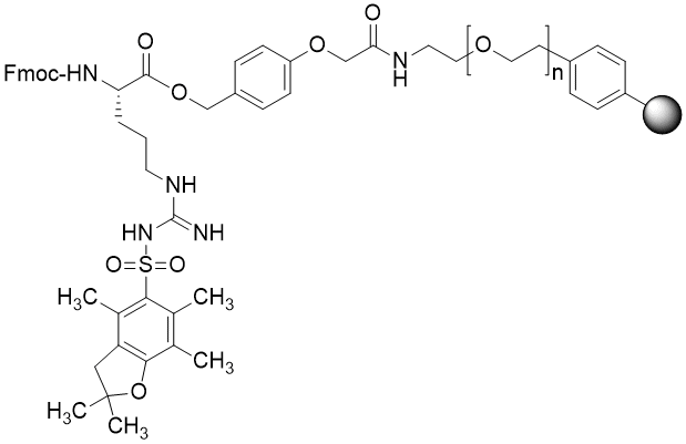Fmoc-Arg(Pbf) TentaGel R HMPA resin (0.15 - 0.22 mmol/g, 90 mm mesh)