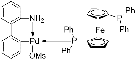Methanesulfonato 1,1-ferrocenediyl-bis(diphenylphosphino) (2'-amino1,1'-biphenyl-2-yl) palladium(II)