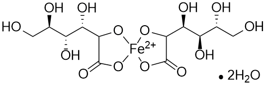 Ferrous gluconate, Ultra pure, Microbial tested, Aerobic Plate Count: ≤ 103, Yeast and Mold Count: ≤ 102 cfu/g, Total Coliforms: Negative