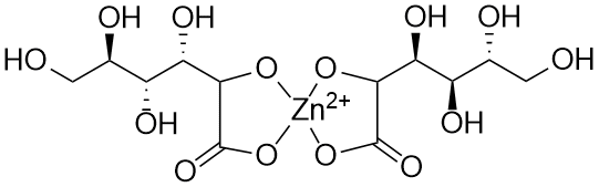 Zinc gluconate, Microbial tested, Aerobic plate count: ≤ 103 cfu/g, Yeast and Mold count: ≤ 102 cfu/g, Total Coliforms: Negative