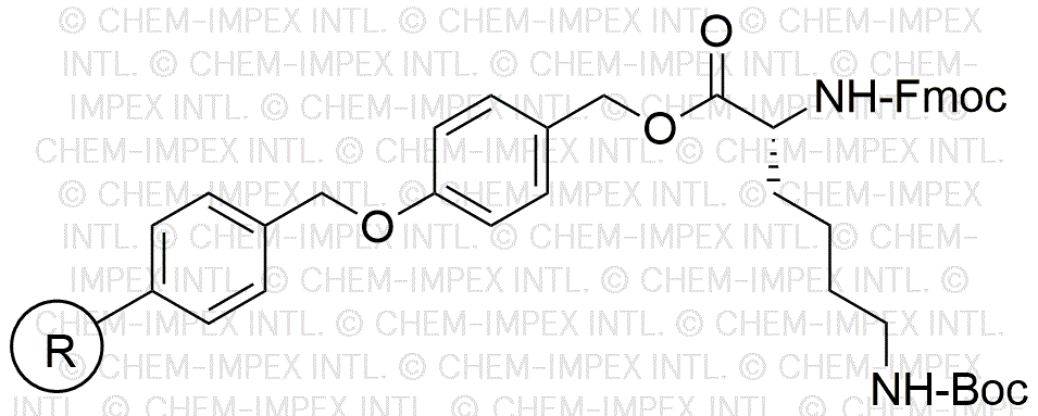 Nα-Fmoc-Nε-Boc-D-lysine 4-alkoxybenzyl alcohol resin (0.3-0.8 meq/g, 100-200 mesh)