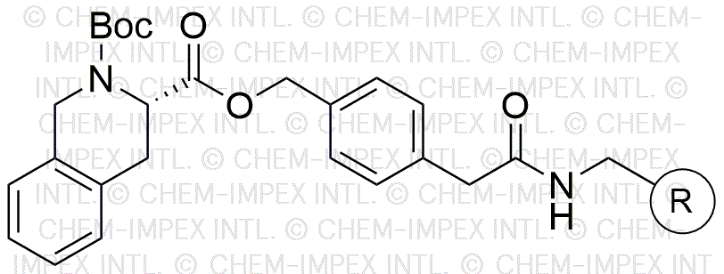 Résine boc-[3S]-1,2,3,4-tétrahydroisoquinoléine-3-acide carboxylique-4-oxyméthylphénylacétamidométhyl