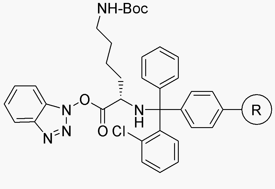 Nα-(2-Chlorotrityl resin)-Nε-Boc-L-lysine benzotriazolyl ester