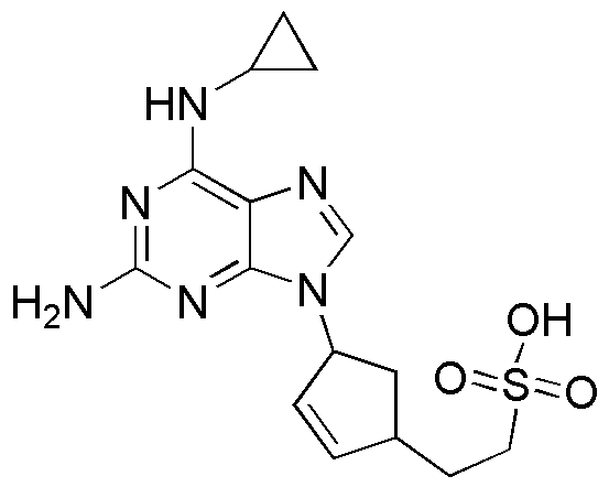 Ácido 2-[4-(2-amino-6-ciclopropilamino-purin-9-il)-ciclopent-2-enil]-etanosulfónico