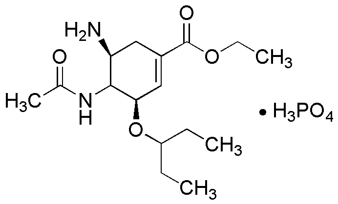 (3R,5S-ethyl 4-acetamido-5-amino-3-(pentan-3-yloxy)cyclohex-1-enecarboxylate phosphate
