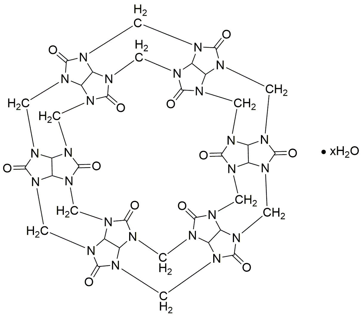 Cucurbitáceas[6]uril hidrato, contiene ácido de cristalización.