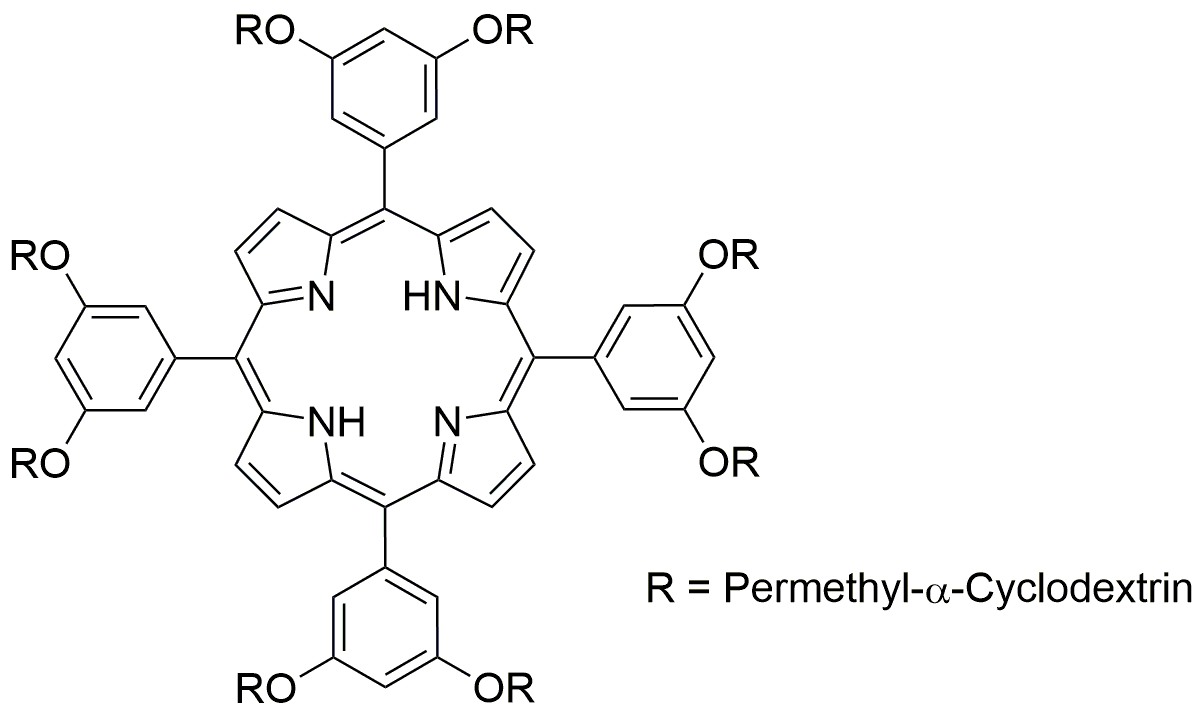 5,10,15,20-Tetrakis[3,5-bis(per-O-methyl-α-cyclodextrin-6-yloxy)phenyl]-21H,23H-porphine