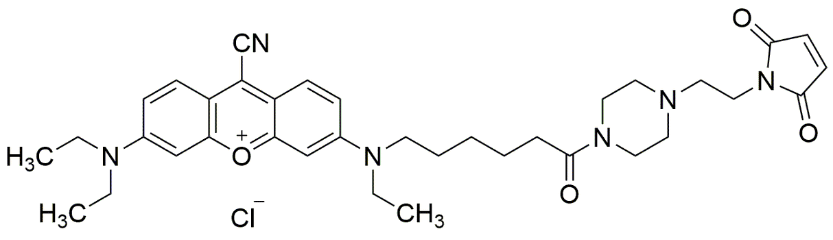 Chlorure de N4-(maléimidoéthyl)pipérazide de l'acide 9-cyano-N,N,N'-triéthylpyronine-N'-caproïque
