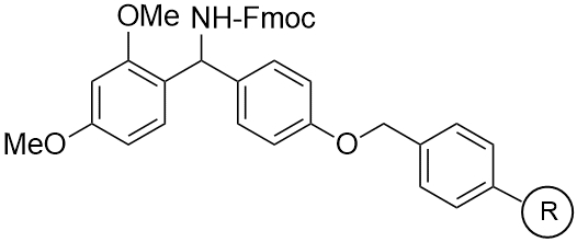 Resina de amida Rink (0,2 - 0,3 mmol/g, malla 100 - 200)