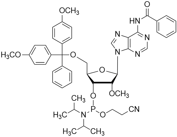 N-Benzoyl-5'-O-[4,4'-dimethoxytrityl)-3'-O-[(2-cyanoethoxy)(diisopropylamino)phosphino]-2'-O-methyladenosine