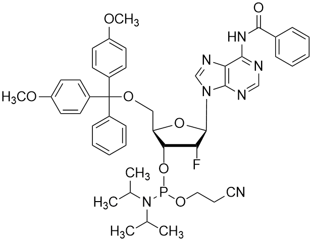 N-Benzoyl-5'-O-(4,4'-dimethoxytrityl)-3'-O-[(2-cyanoethoxy)(diisopropylamino)phosphino]-2'-deoxy-2'-fluoroadenosine