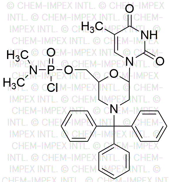 6-(5-Methyl-2, 4-dioxo-3, 4-dihydropyrimidin-1(2H)-yl)-4-ritylmorpholin-2-yl)methyl dimethylphosphoramidochloridate