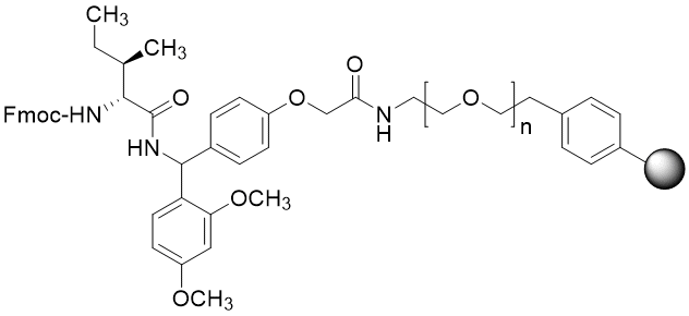 Fmoc-D-Ile TentaGel S RAM resin (0.16 - 0.26 mmol/g, 90 mm mesh)