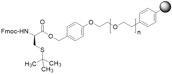 Fmoc-D-Cys(tBu) TentaGel S PHB resin (0.16 - 0.26 mmol/g, 90 mm mesh)