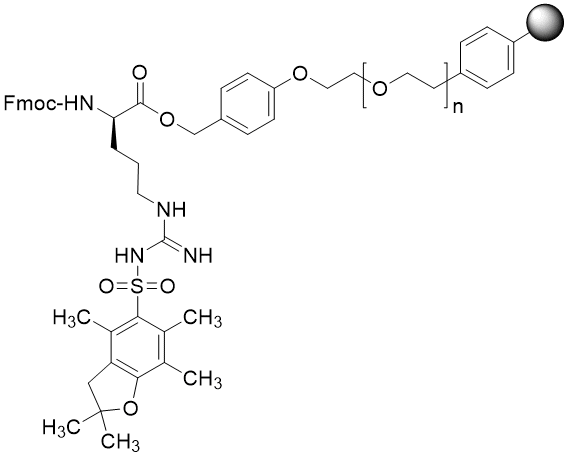 Fmoc-D-Arg(Pbf) TentaGel S PHB resin (0.16 - 0.26 mmol/g, 90 μm mesh)