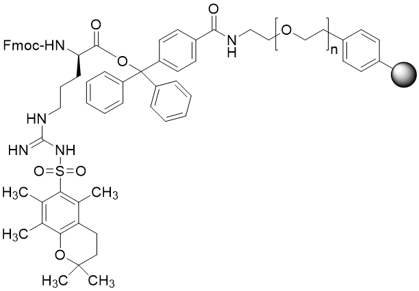 Fmoc-D-Arg(Pmc) TentaGel S TRT resin (0.15 - 0.25 mmol/g, 90 mm mesh)