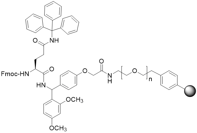 Fmoc-Gln(Trt) TentaGel S RAM resin (0.16 - 0.26 mmol/g, 90 mm mesh)