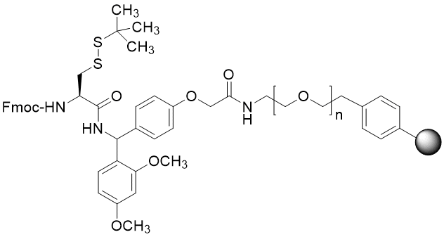 Fmoc-Cys(StBu) TentaGel S RAM resin (0.16 - 0.26 mmol/g, 90 mm mesh)