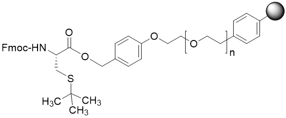 Fmoc-Cys(tBu) TentaGel S PHB resin (0.16 - 0.26 mmol/g, 90 mm mesh)