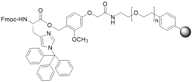 Fmoc-His(Trt) TentaGel S AC resin (0.16 - 0.26 mmol/g, 90 mm mesh)