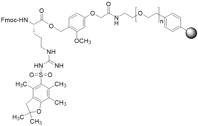 Fmoc-Arg(Pbf) TentaGel S AC resin (0.16 - 0.26 mmol/g, 90 mm mesh)