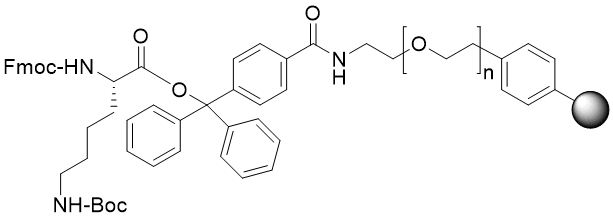 Fmoc-Lys(Boc) (13C6, 99%; 15N2, 99%) TentaGel R TRT resin (0.1 - 0.2 mmol/g, 90 mm mesh)