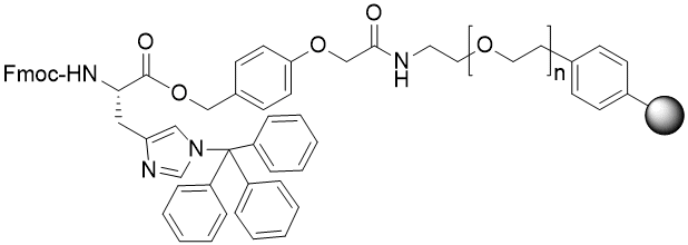 Fmoc-His(Trt) TentaGel R HMPA resin (0.15 - 0.22 mmol/g, 90 mm mesh)