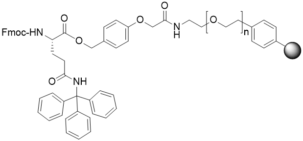 Fmoc-Gln(Trt) TentaGel R HMPA resin (0.15 - 0.22 mmol/g, 90 mm mesh)